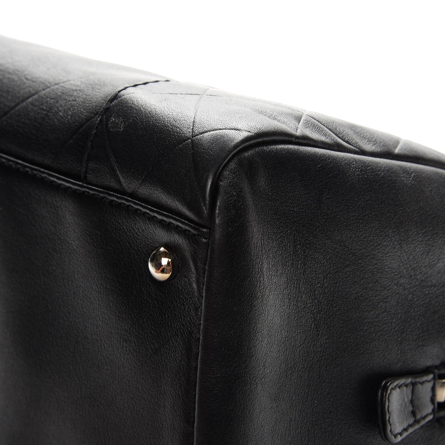 Chanel Calfskin Chevron CC All Day Long Boston Black 14 of 14