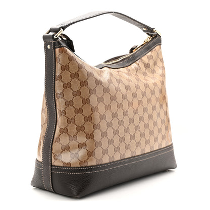 Gucci Crystal Monogram Hobo Shoulder Bag Dark Brown 3 of 10