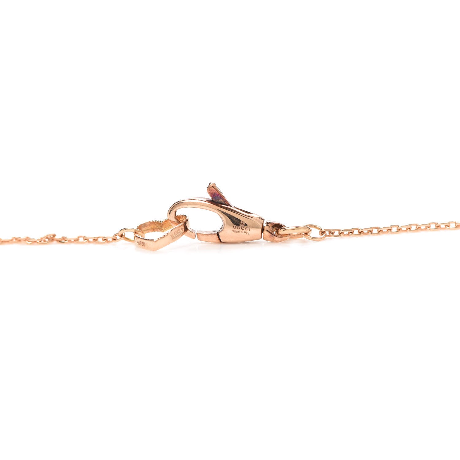 Gucci 18K Rose Gold Diamond Blue Sapphire Flower Pendant Necklace 4 of 5