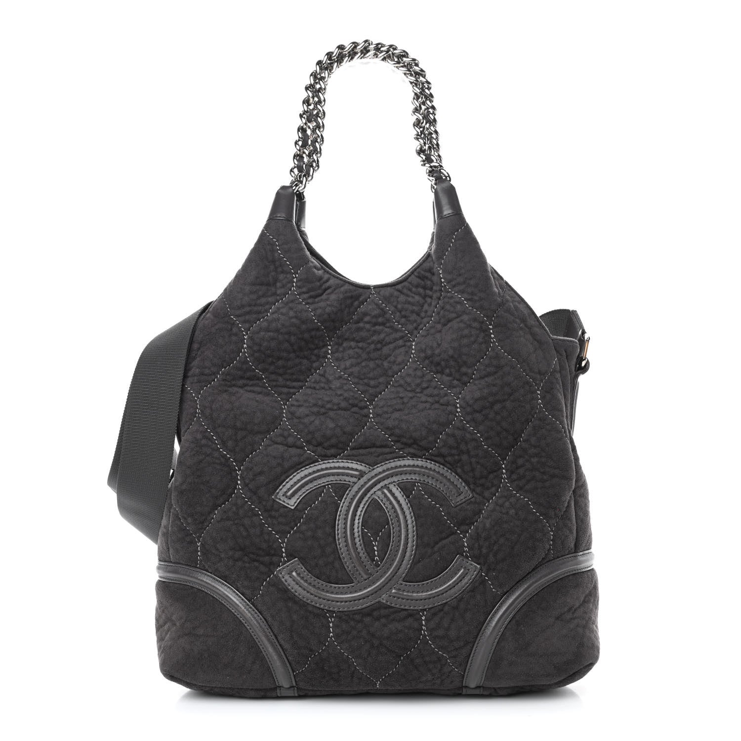 Chanel Microsuede Quilted Rodeo Drive Hobo Black 1 of 4