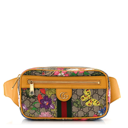 Gucci GG Supreme Monogram Flora Medium Ophidia Belt Bag Beige Multicolor Crop 1 of 11