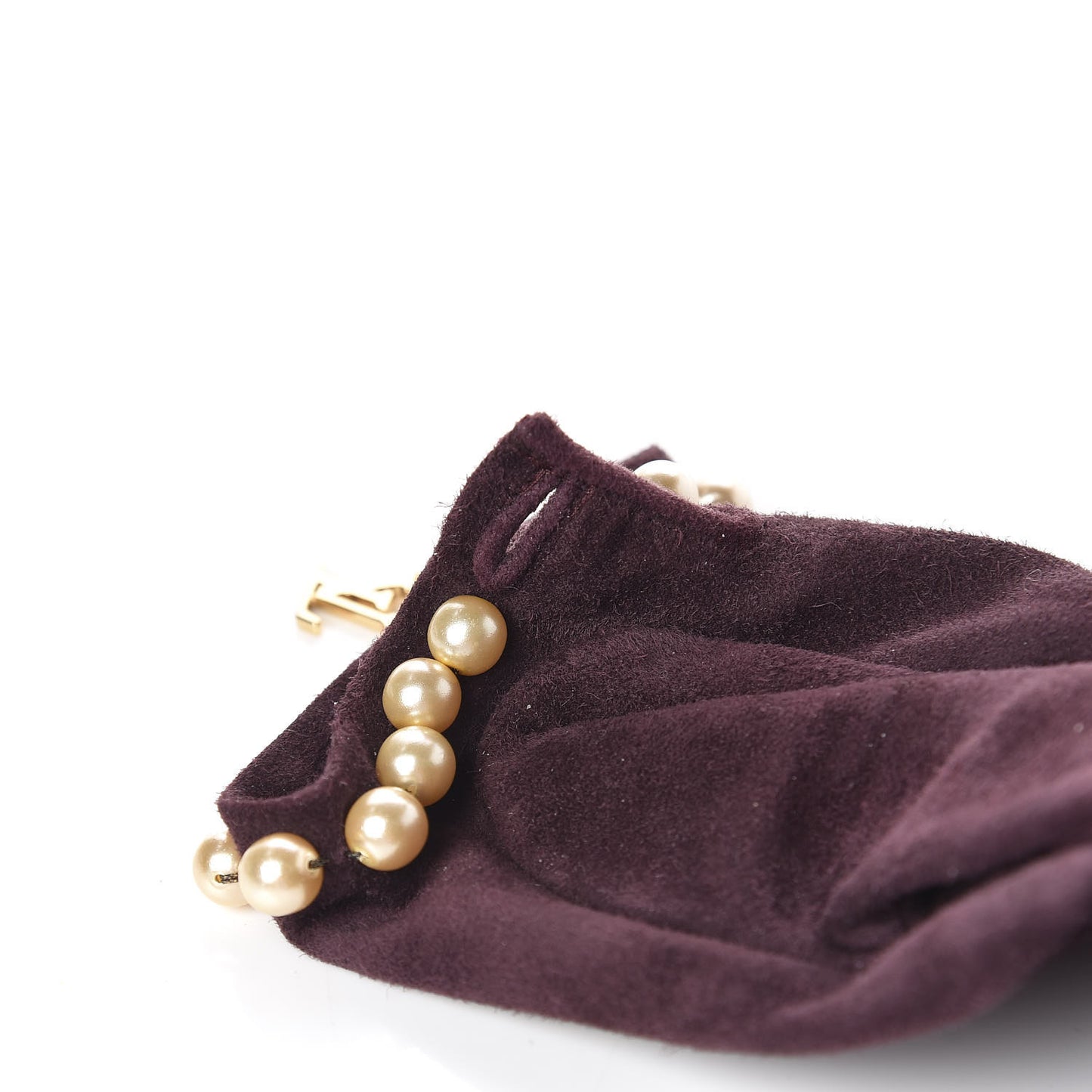 Suede Pearl Gloves M Bordeaux