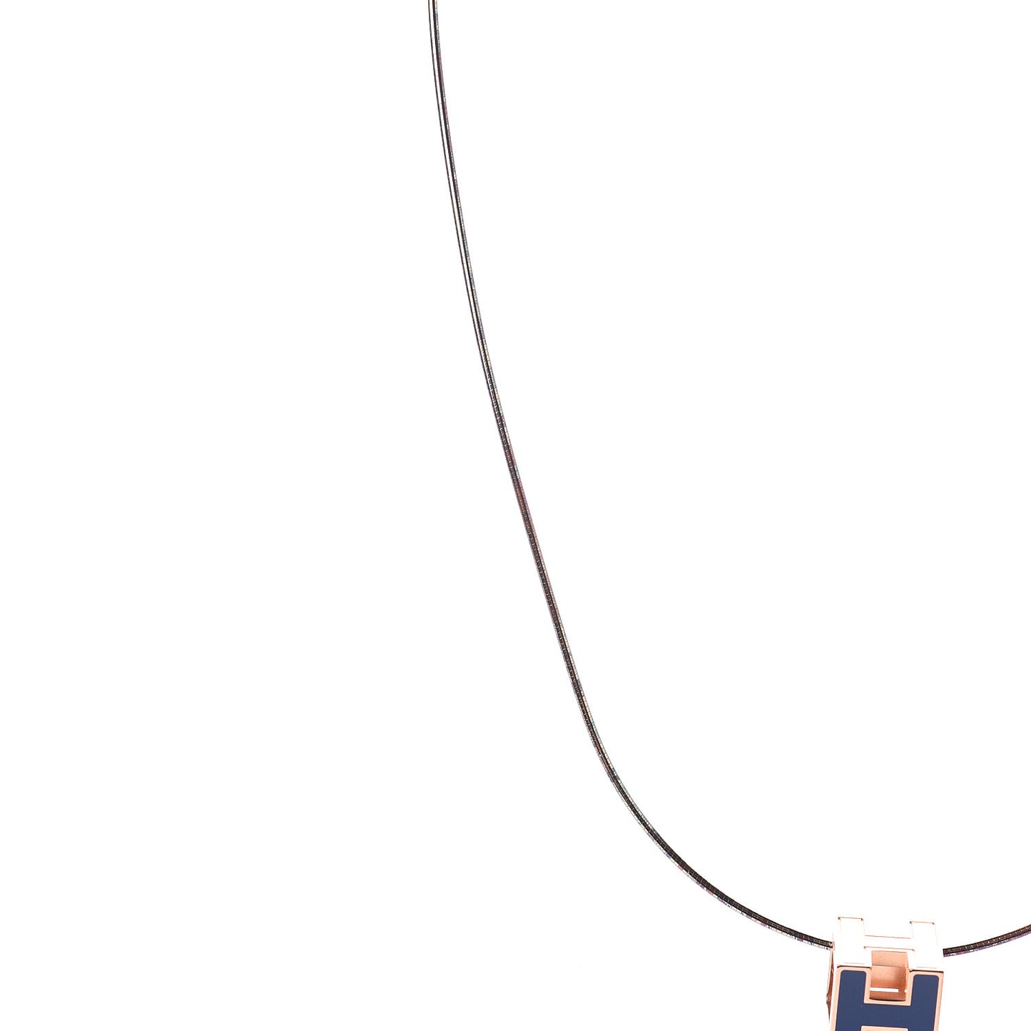 Rose Gold Lacquered Cage d'H Pendant Necklace Marine