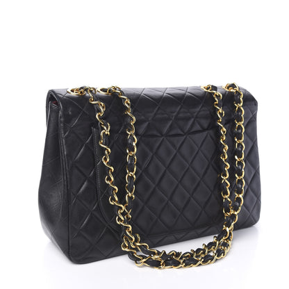 Chanel Lambskin Quilted XL Jumbo Single Flap Black 2 of 10