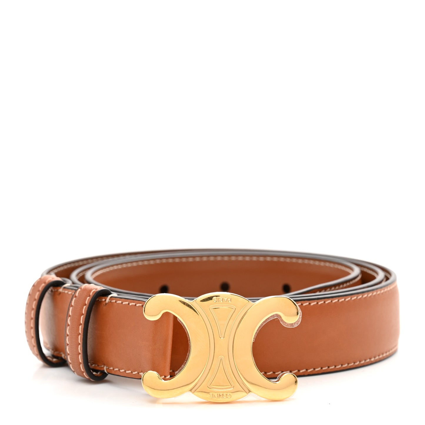 Natural Calfskin Medium 25mm Triomphe Belt 90 36 Tan