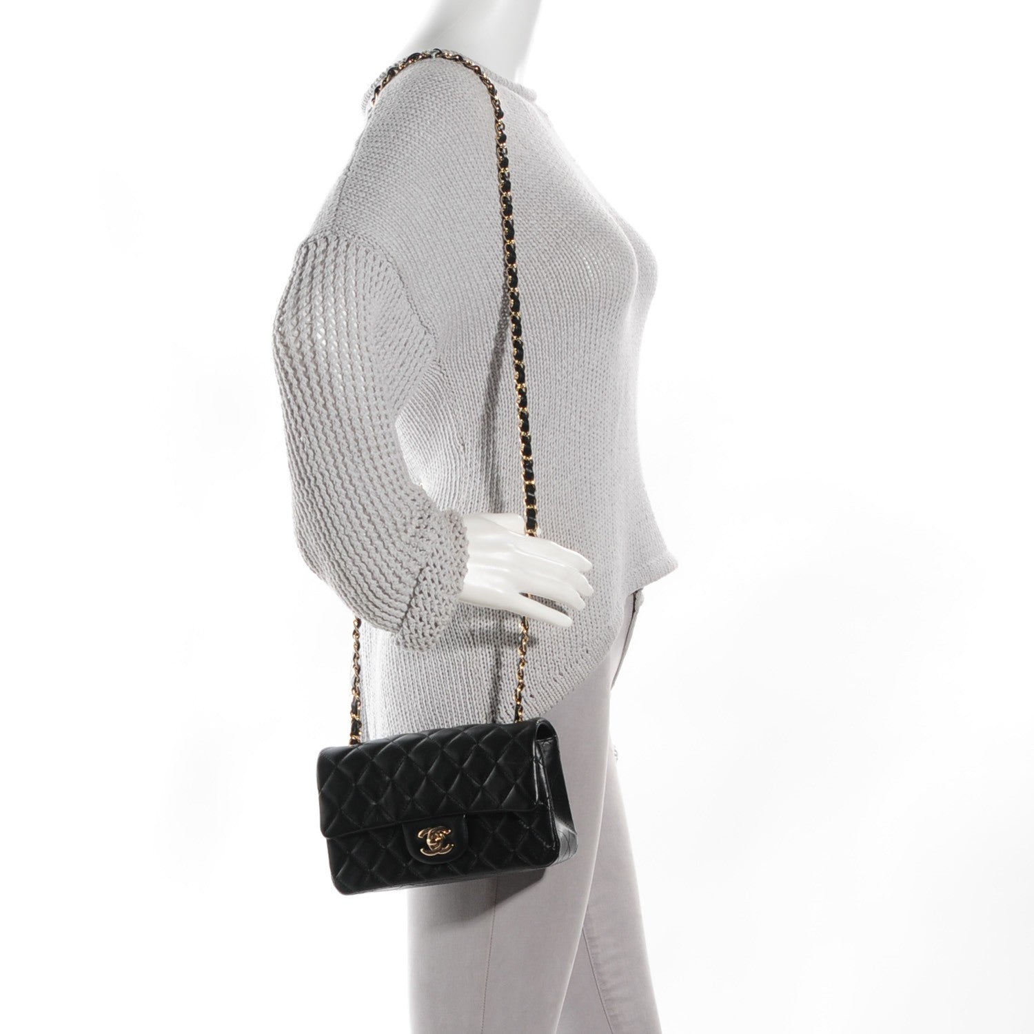 Chanel Lambskin Quilted Mini Rectangular Flap Black 2 of 9