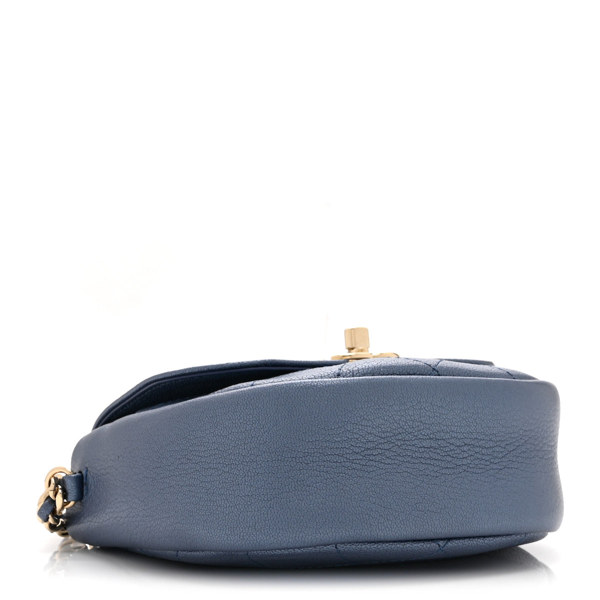 Goatskin Stitched Casual Trip Messenger Flap Blue