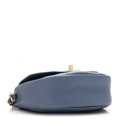 Chanel Goatskin Stitched Casual Trip Messenger Flap Blue 4 of 10