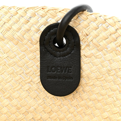 Loewe Calfskin Raffia Paulas Ibiza Sparkling Metallic Anagram Basket Tote Bag Natural Silver 6 of 9
