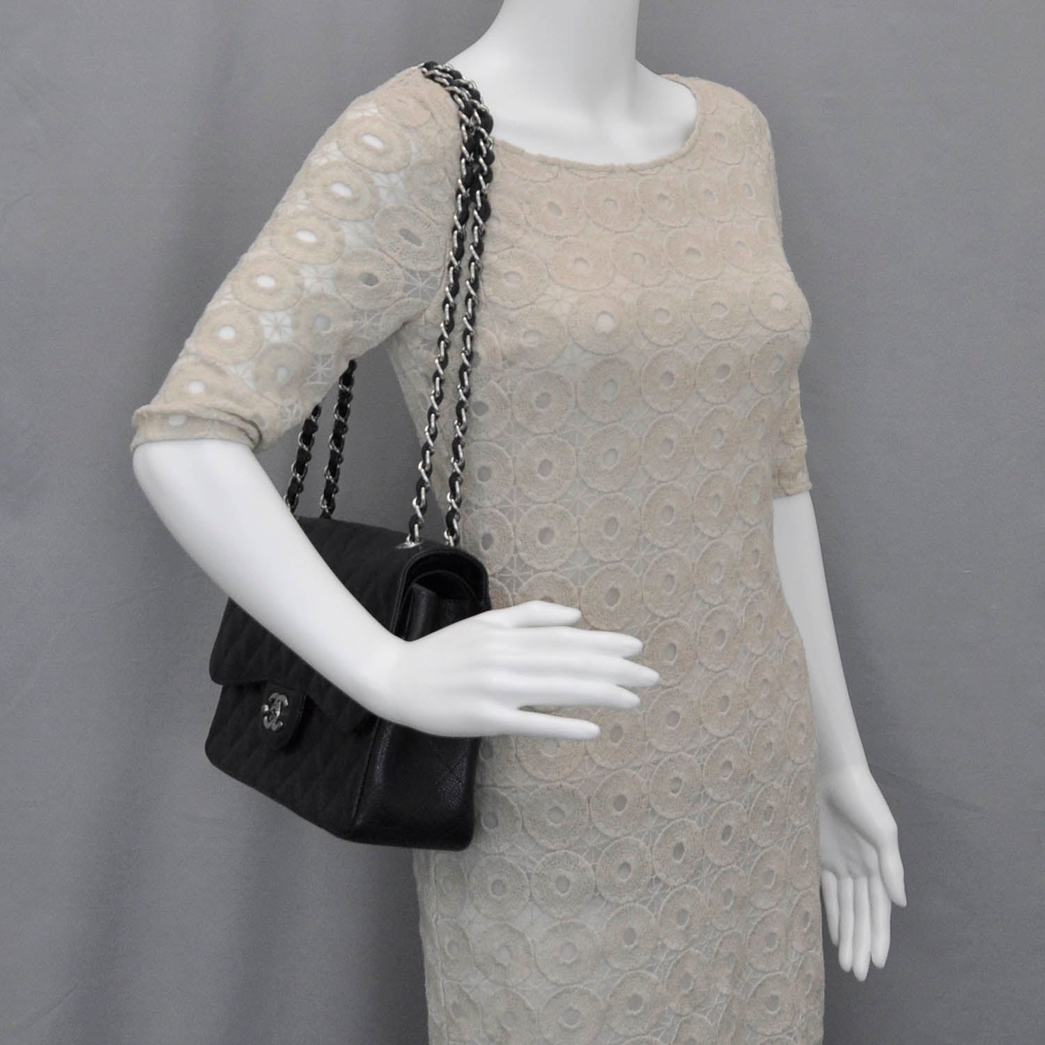 Chanel Caviar Quilted Jumbo Double Flap Black 2 of 12