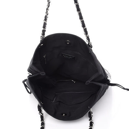 Chanel Vinyl Spirit Drawstring Tote Black 5 of 7