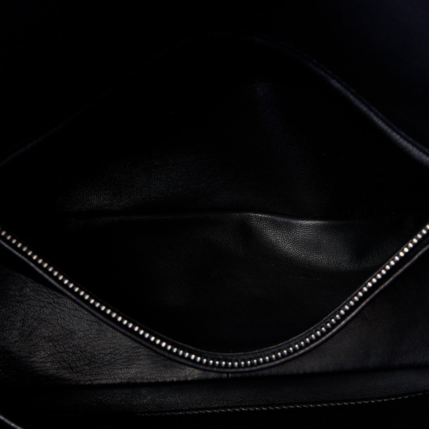 Polished Saddle Calfskin E/W Top Handle Bag Black