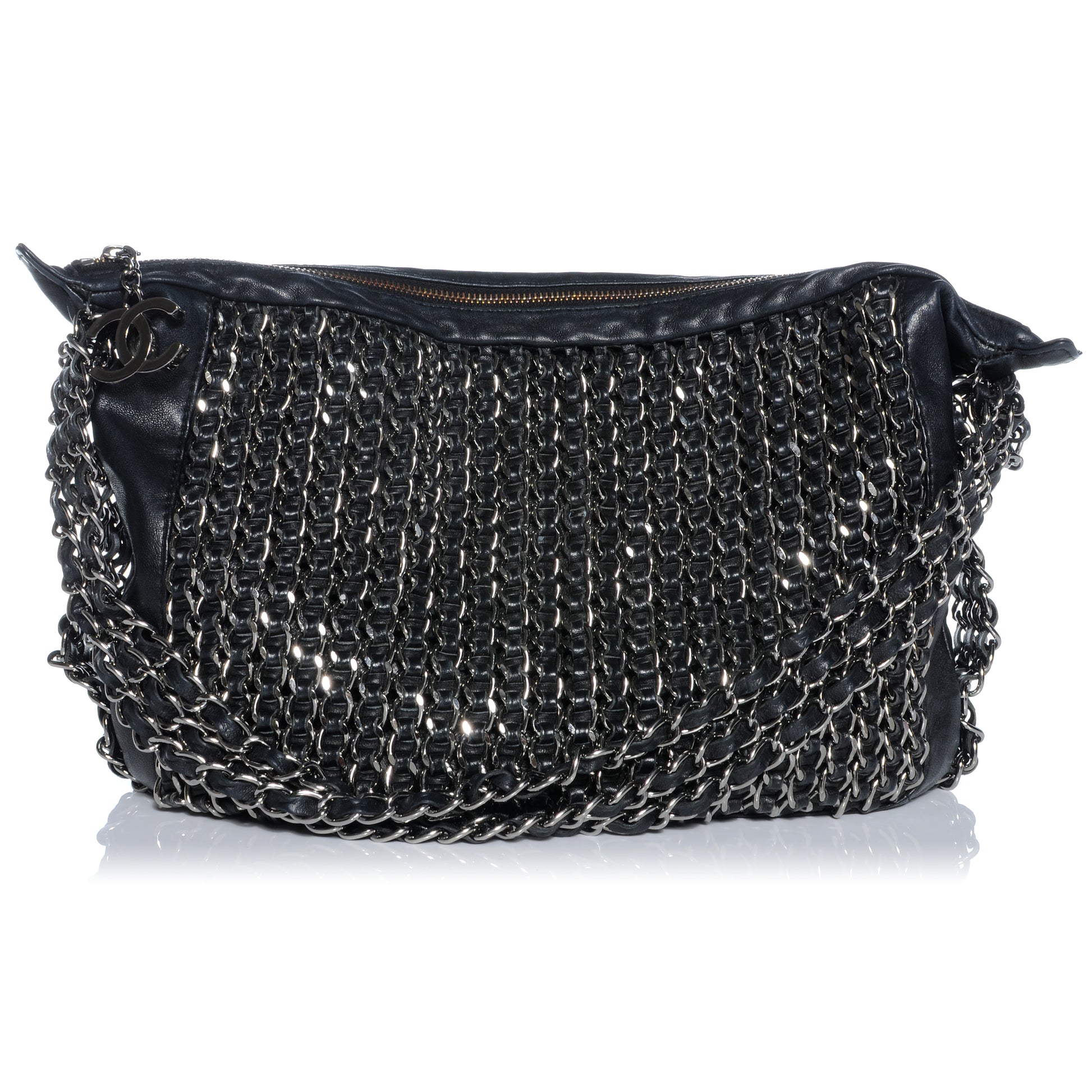 Chanel Lambskin Triple Chain Hobo Black 1 of 8