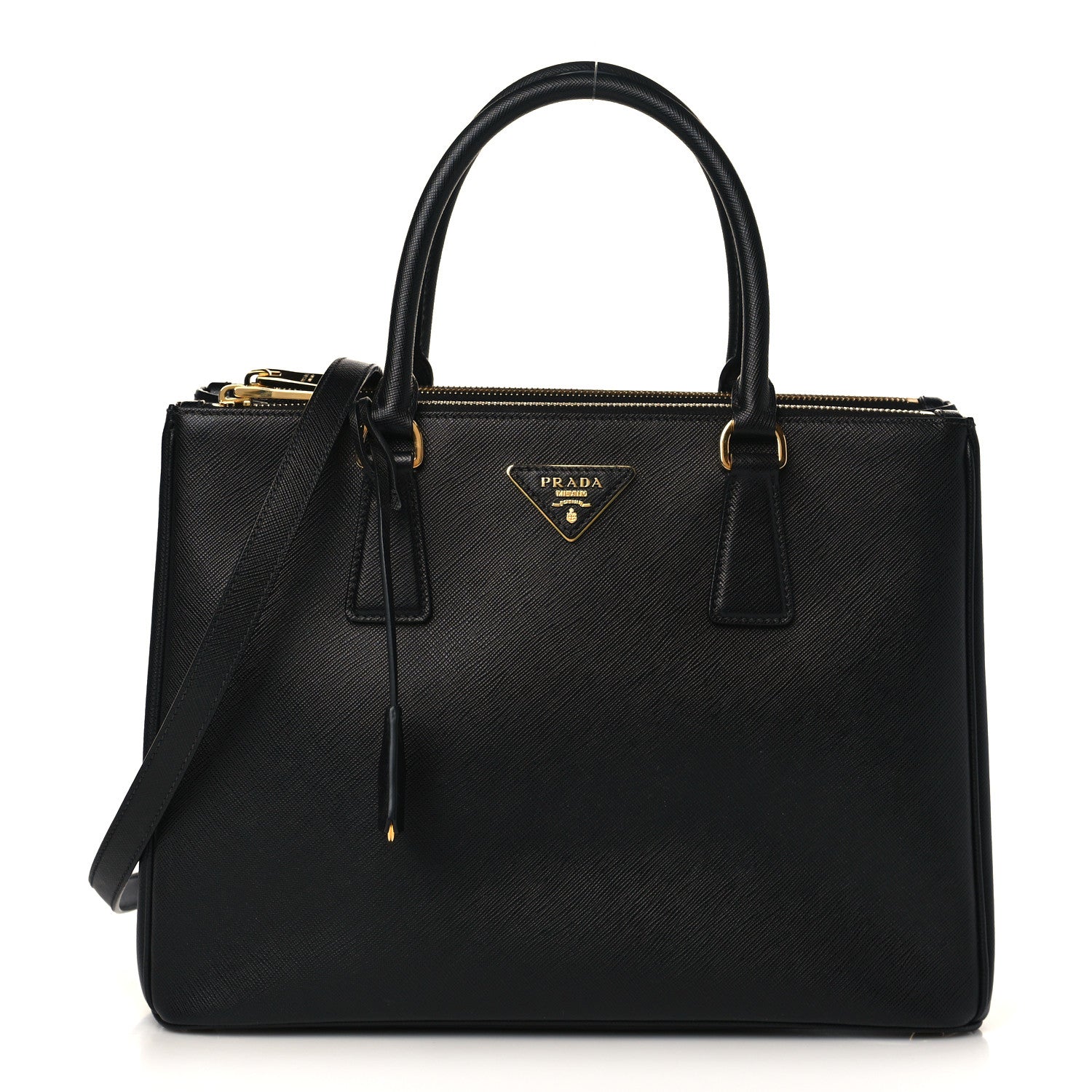 Prada Saffiano Lux Large Galleria Double Zip Tote Black 1 of 8