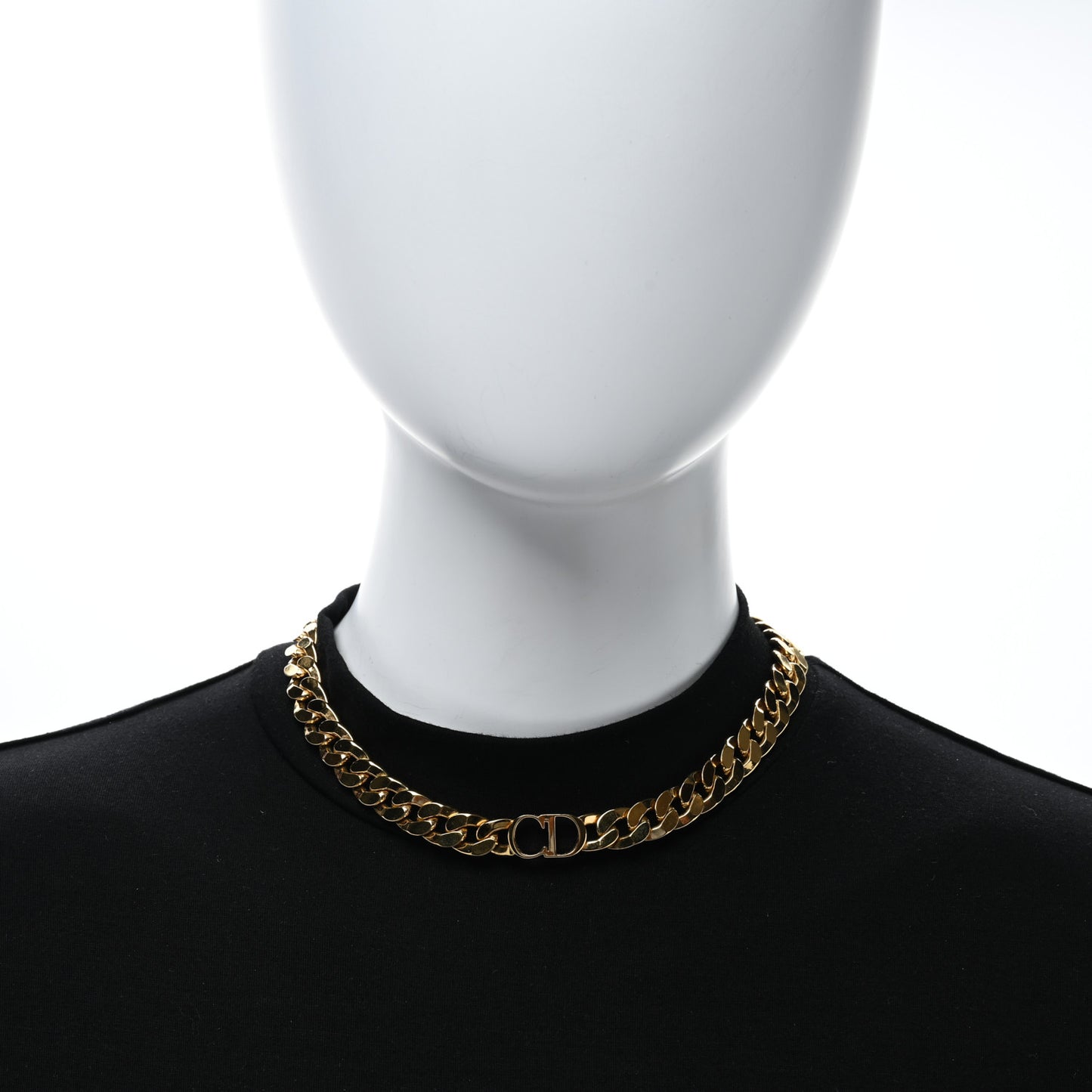Metal CD Choker Necklace Gold