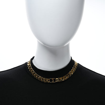 Christian Dior Metal CD Choker Necklace Gold 2 of 4