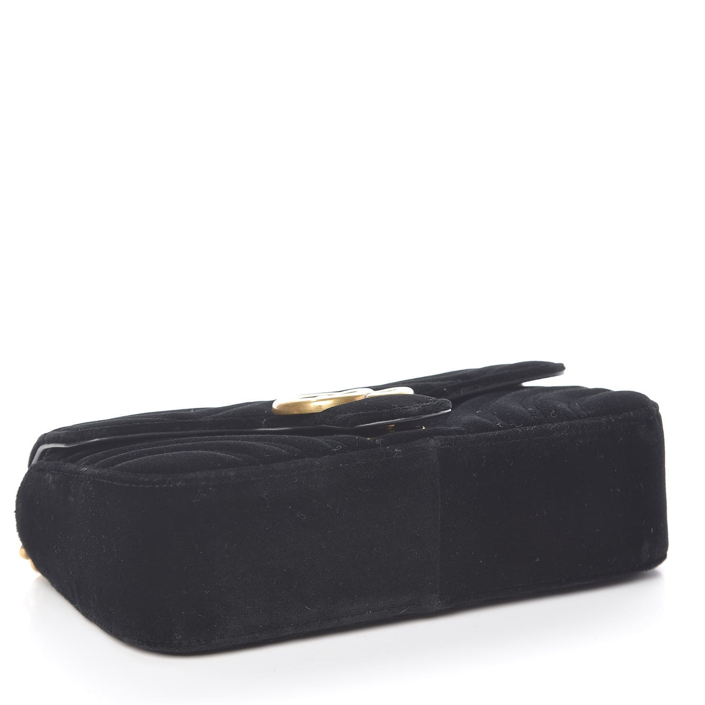 Velvet Matelasse Mini GG Marmont Shoulder Bag Black