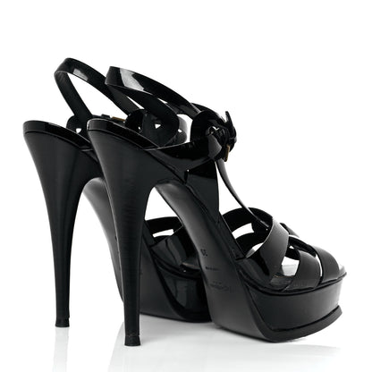 Saint Laurent Patent Tribute 105 Platform Sandals 39 Black 4 of 9