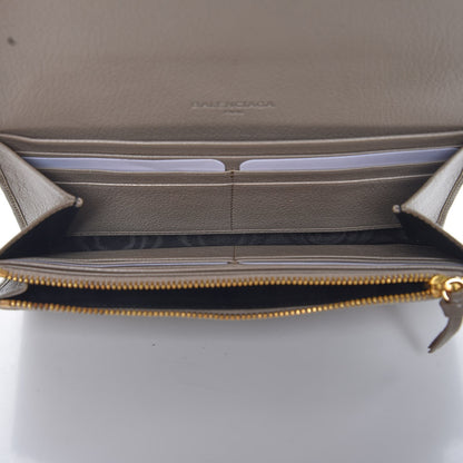 Balenciaga Chevre Gold Metallic Edge Hardware Money Wallet Gris Taupe 5 of 7
