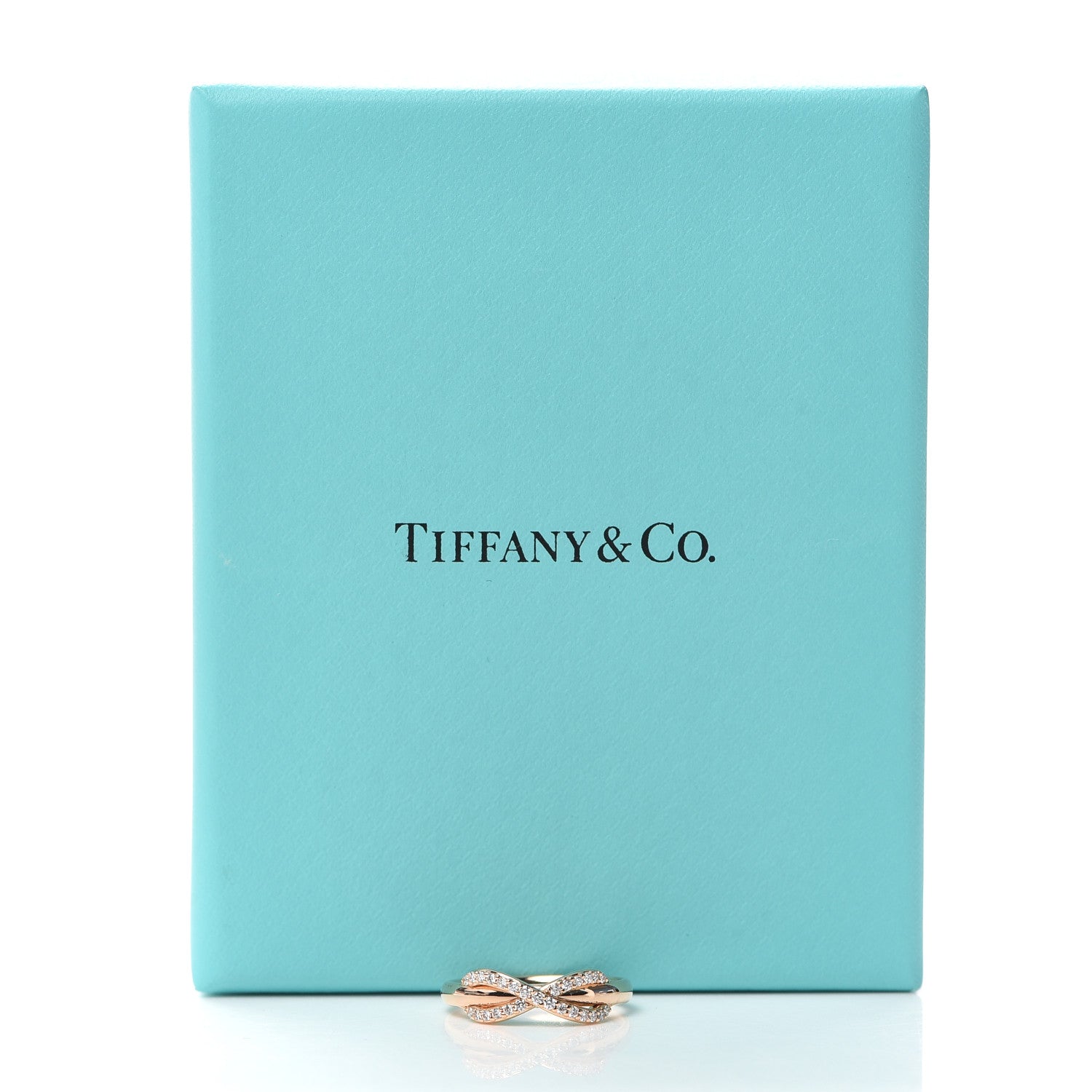 Tiffany 18K Rose Gold Diamond Infinity Ring 50 5.25 5 of 5