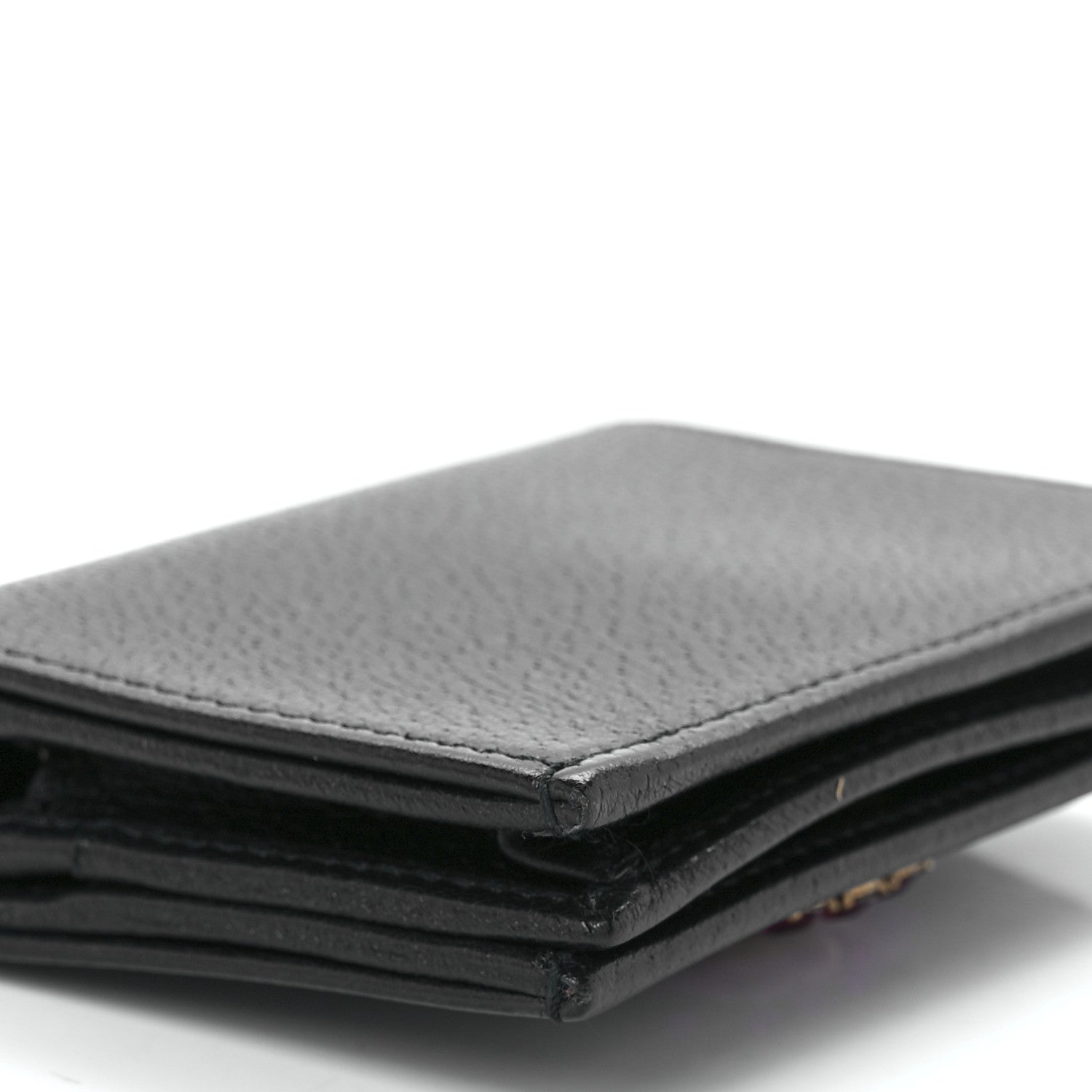 Gucci Calfskin Crystal Double G Card Case Black 10 of 11