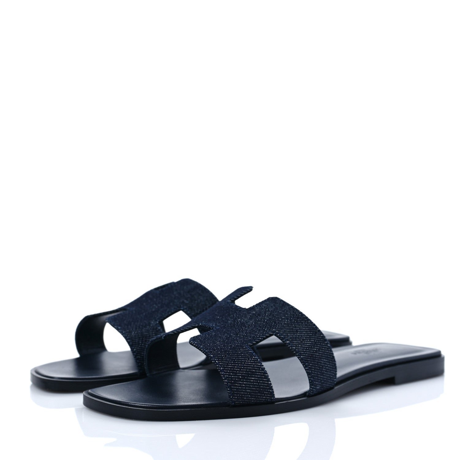Hermes Denim Canvas Oran Sandals 40 Bleu Brut 3 of 9