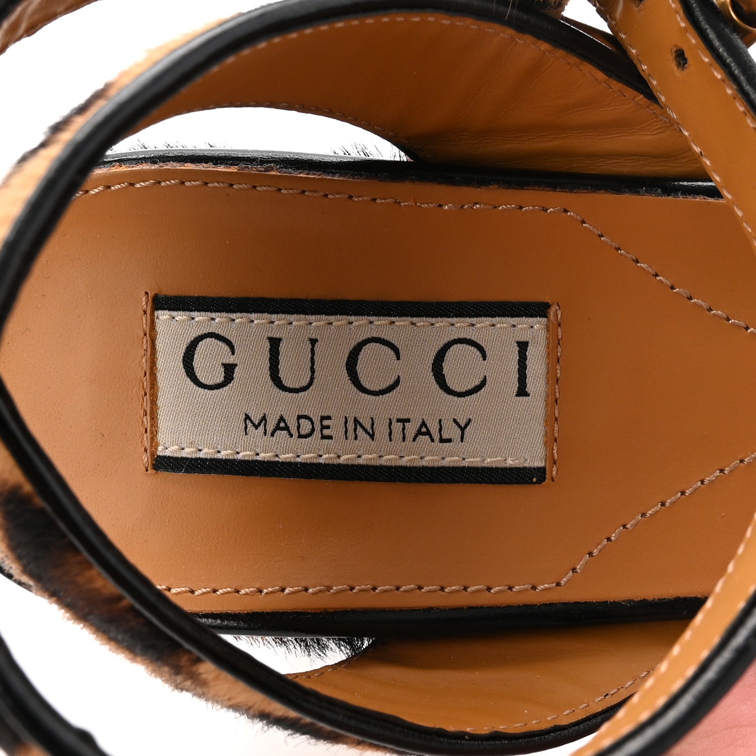 Gucci Calf Hair Leopard Print Horsebit 25/60mm Platform Sandals 37.5 Hazelnut Black 8 of 10