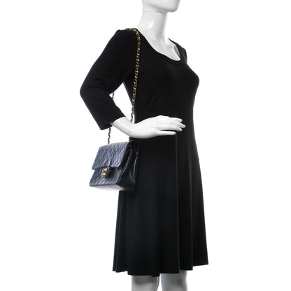 Chanel Lambskin Quilted Medium Double Flap Navy 2 of 16