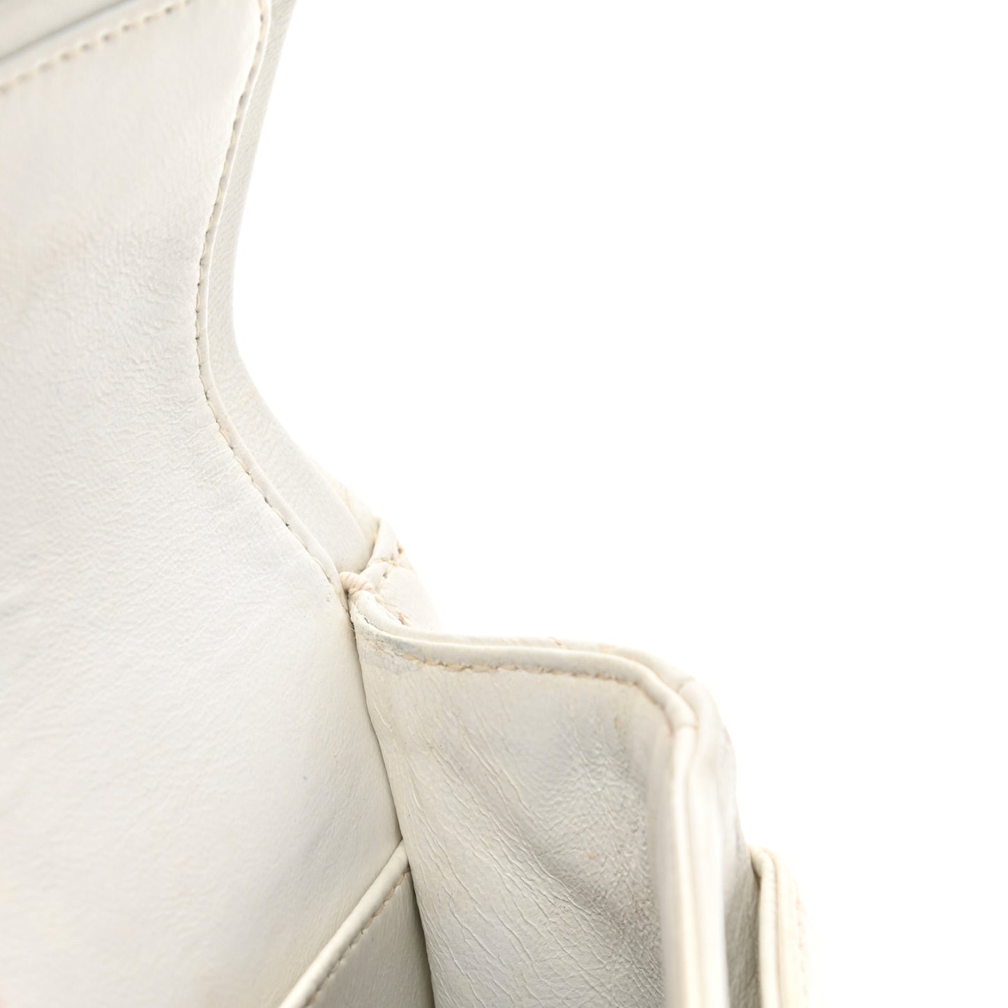 Lambskin Quilted Small Double Flap White