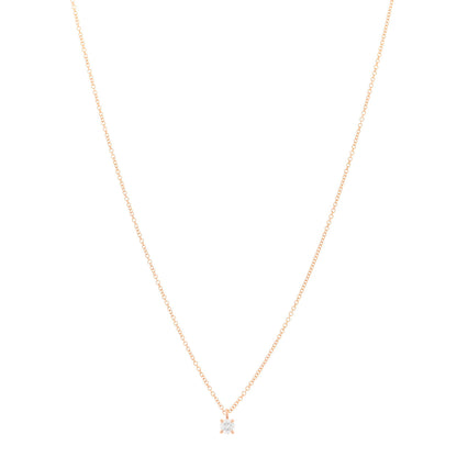Tiffany 18K Rose Gold Diamond .18ct Solitaire Pendant Necklace 1 of 5