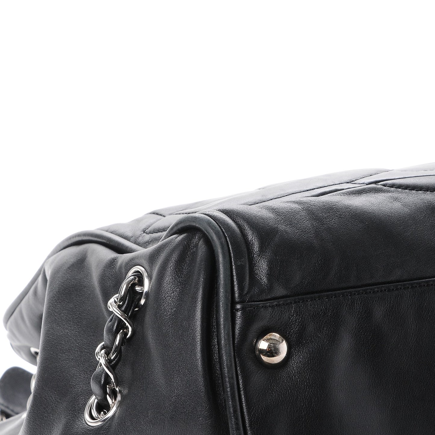 Calfskin Diagonal Ligne Tote Black