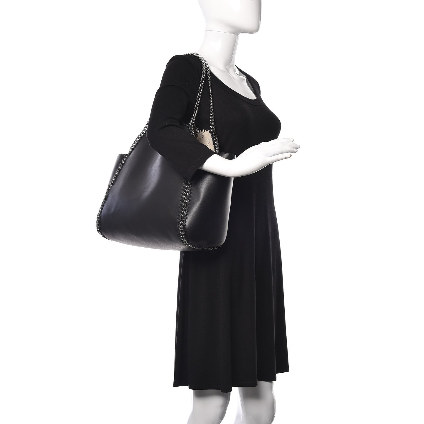 Alter Nappa Falabella Fine Chain Tote Black