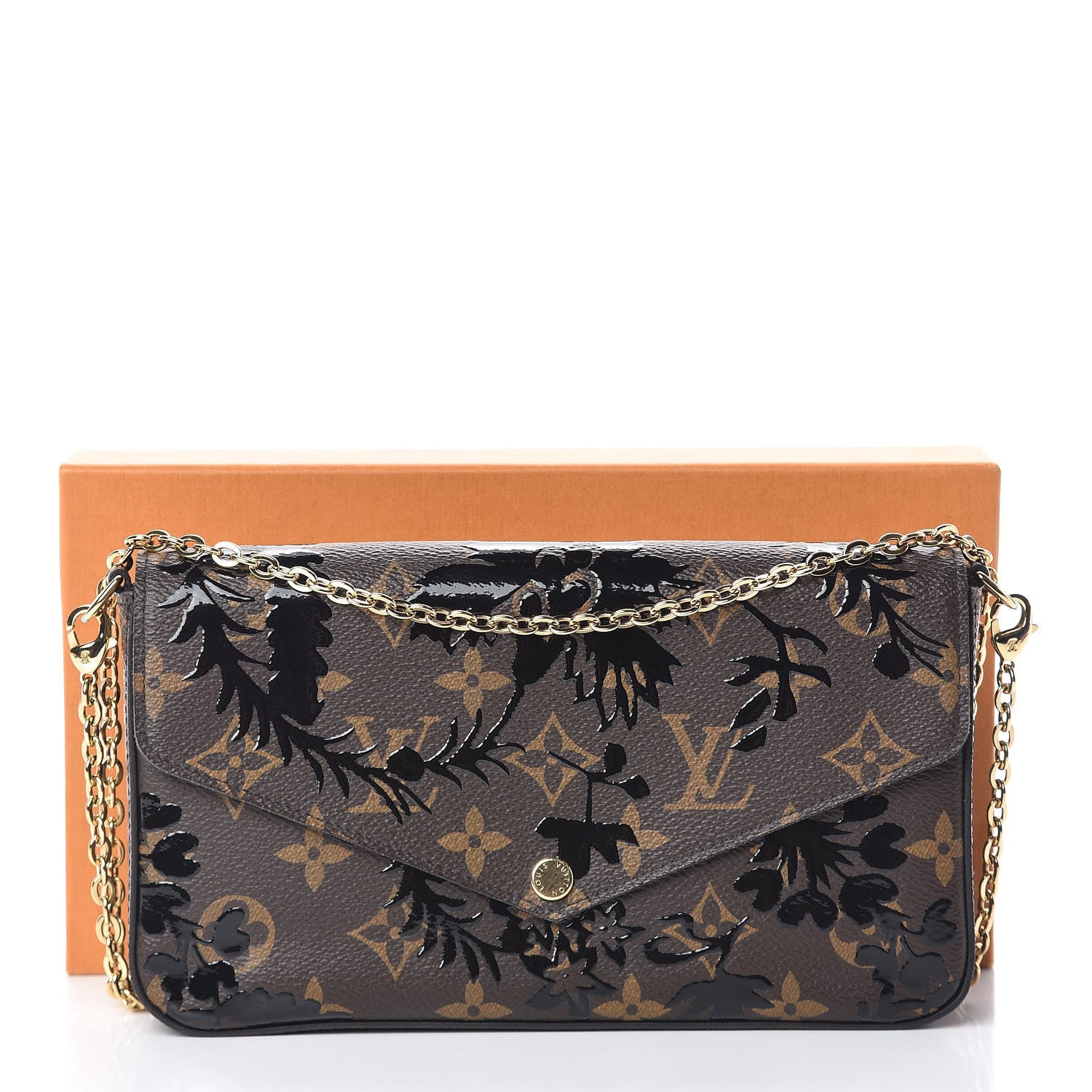 Louis Vuitton Monogram Blossom Pochette Felicie Chain Wallet Black 13 of 13