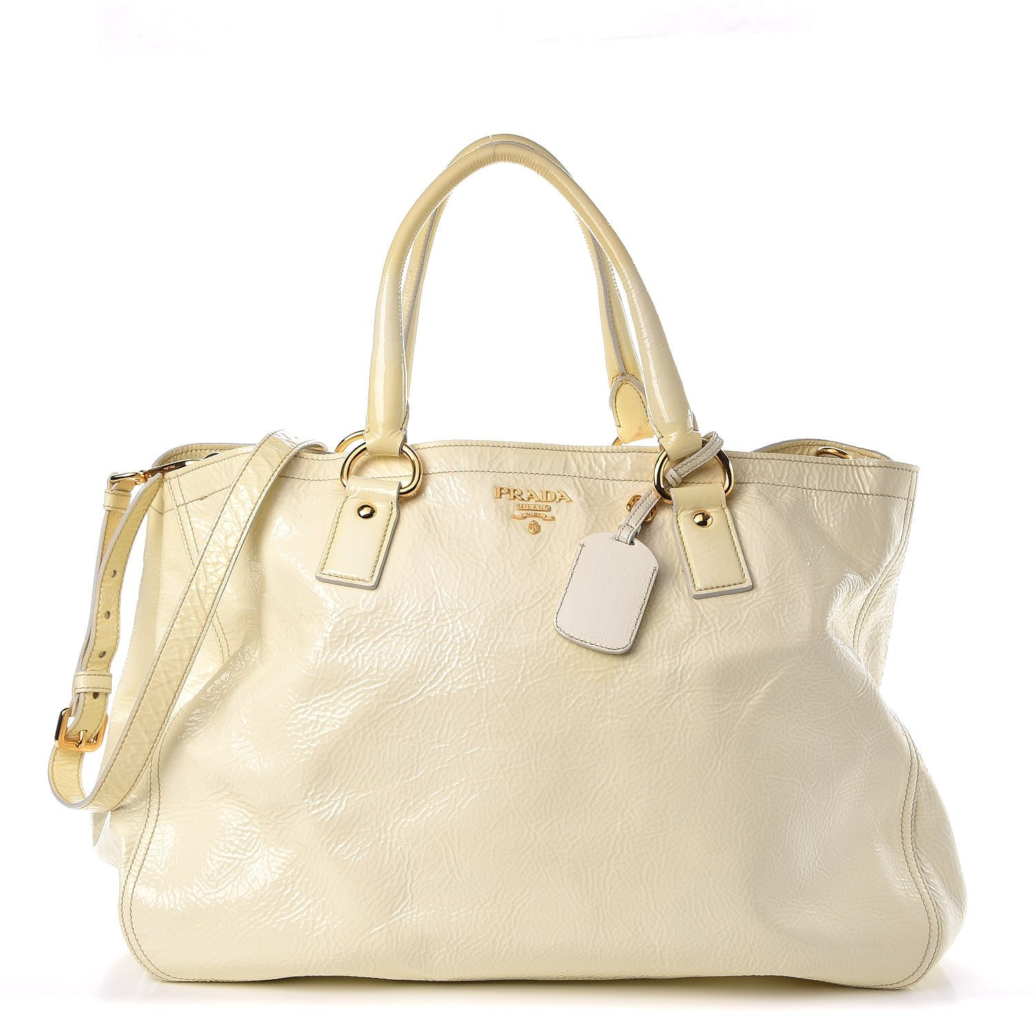 Prada Vernice Naplak Shopping Tote White 1 of 15