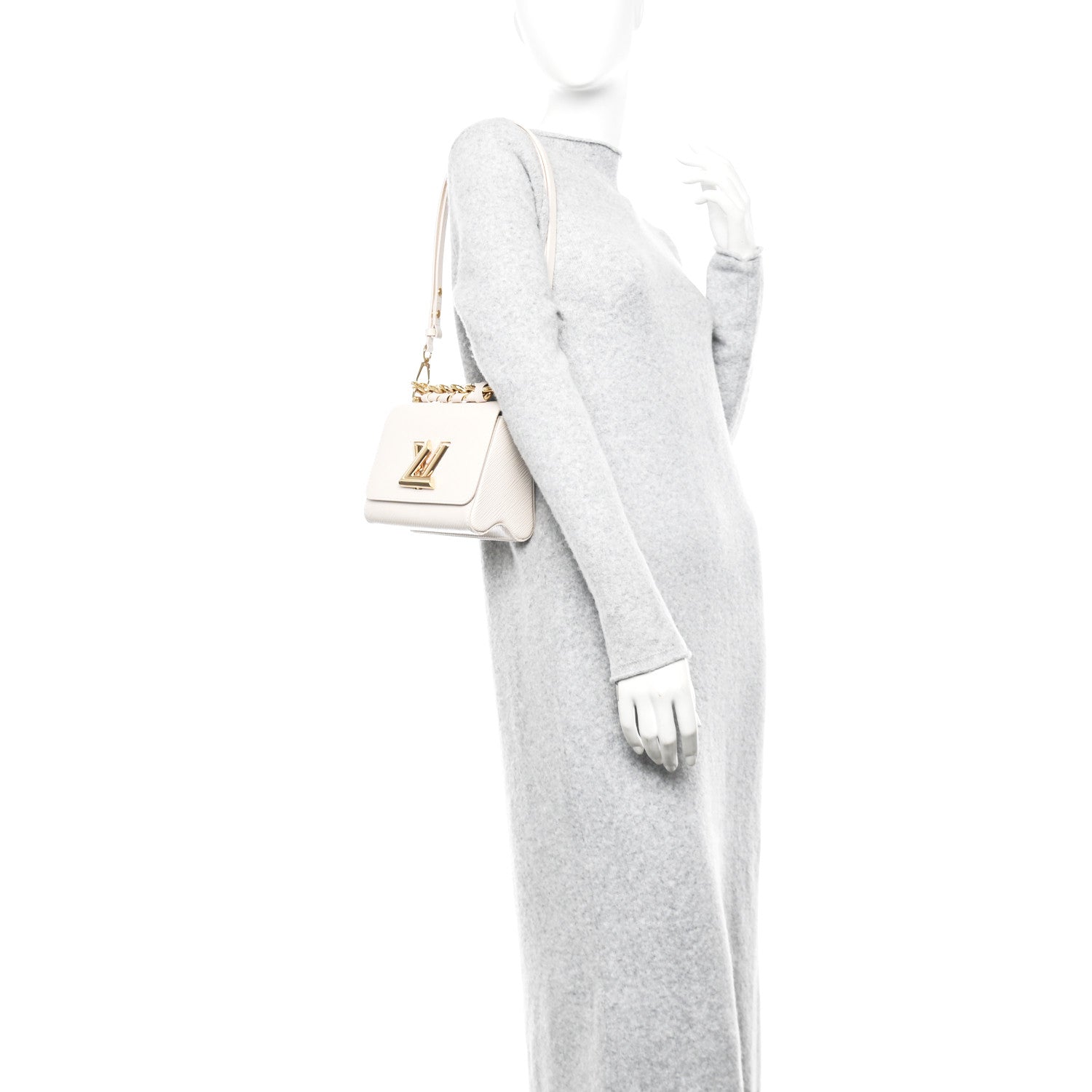 Louis Vuitton Epi Twist Braided Chain Shoulder Bag PM Quartz White 2 of 10