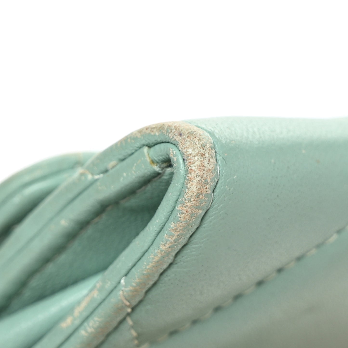 Lambskin Quilted Chanel 19 Flap Card Holder Light Green