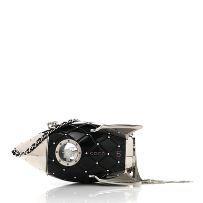 Chanel Plexiglass Crystal Rocket Ship Minaudière Clutch Black 1 of 6