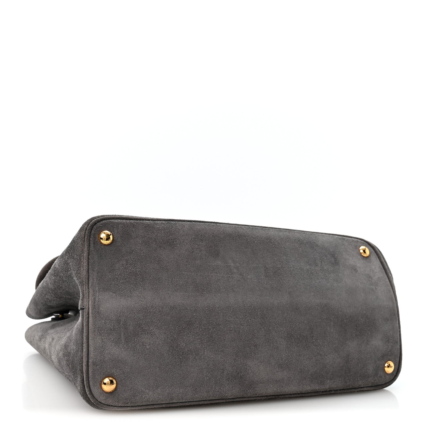Prada Scamosciato Suede Medium Double Bag Tote Grigio 4 of 14