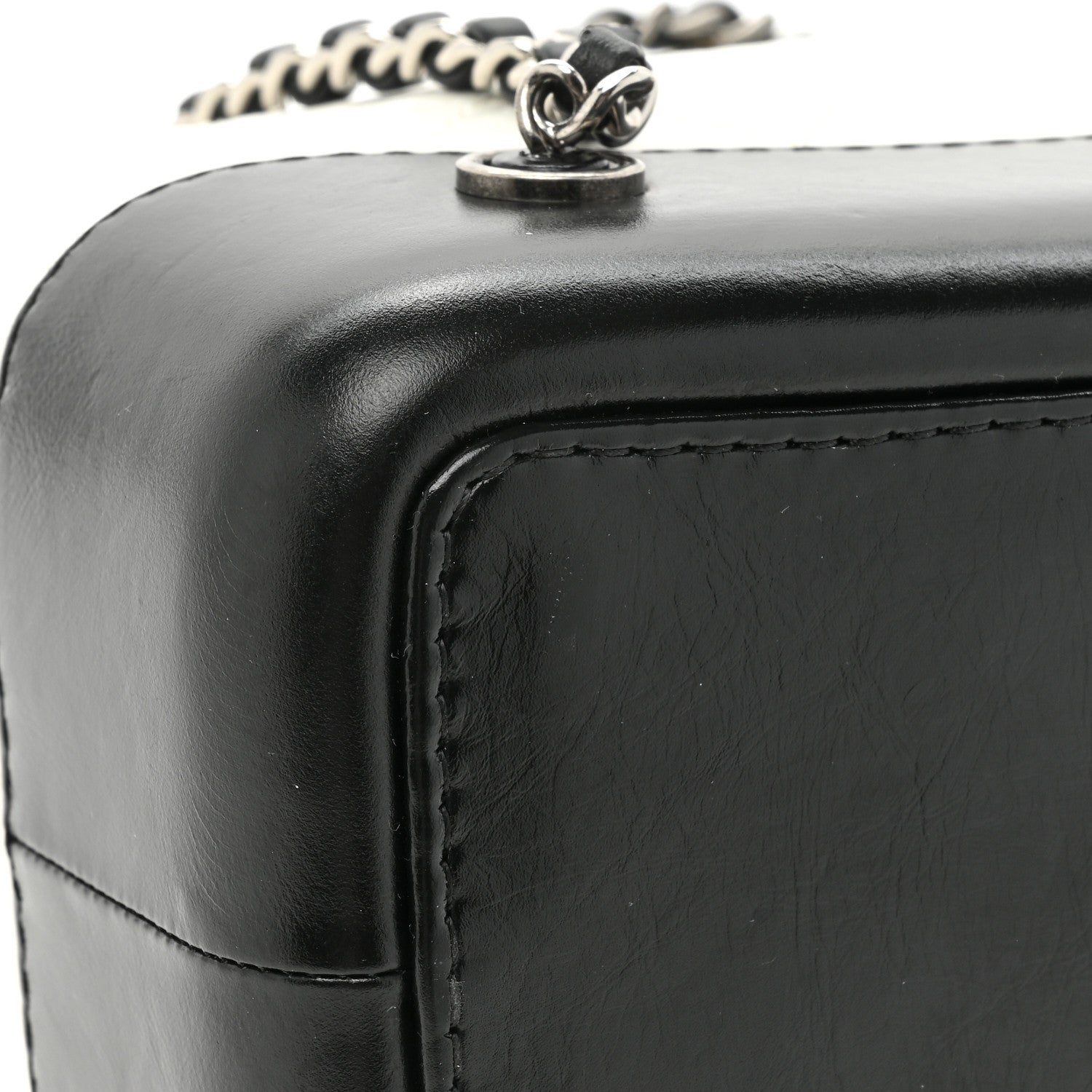 Chanel Aged Calfskin Quilted Small Gabrielle Backpack Black White 11 of 11