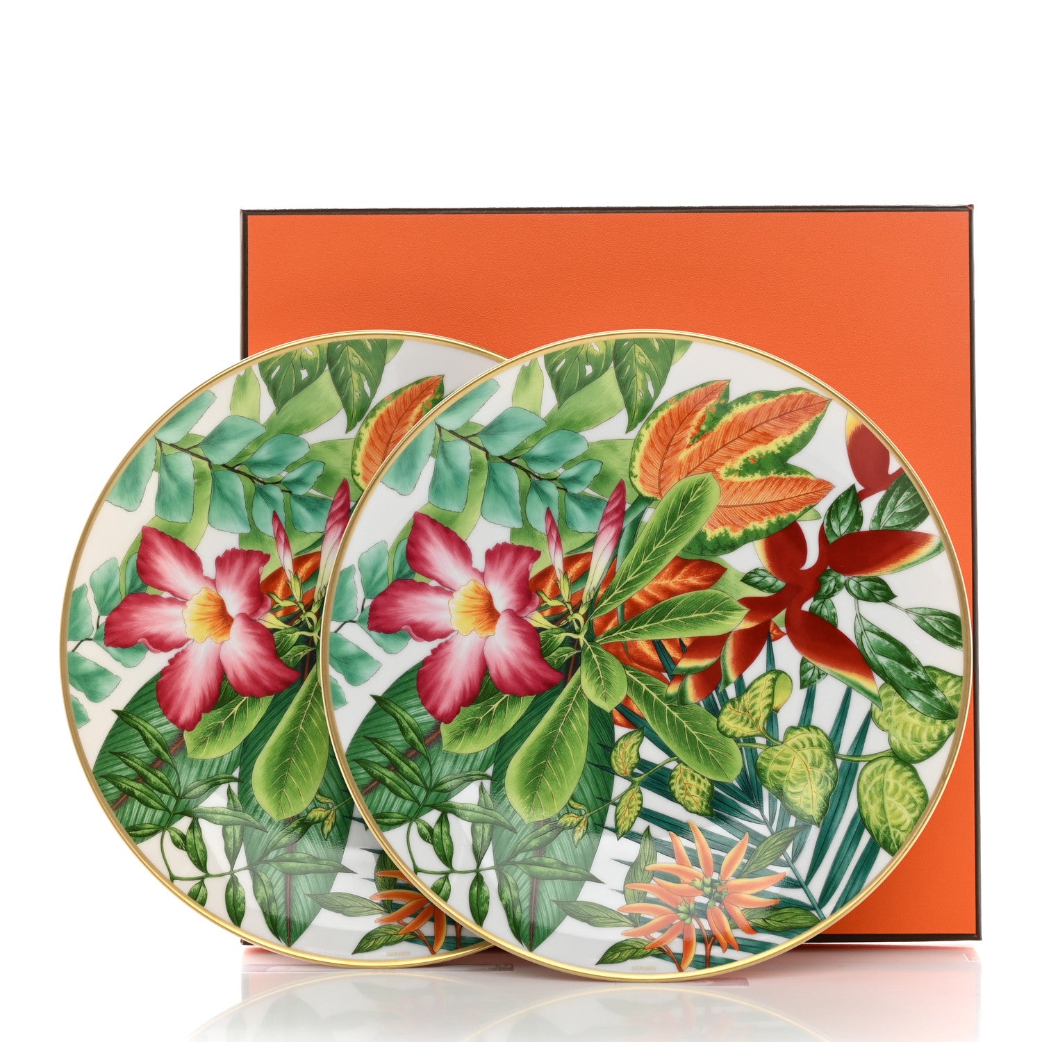 Hermes Porcelain Passifolia Dessert Plate N°2 Set of 2 8 of 9
