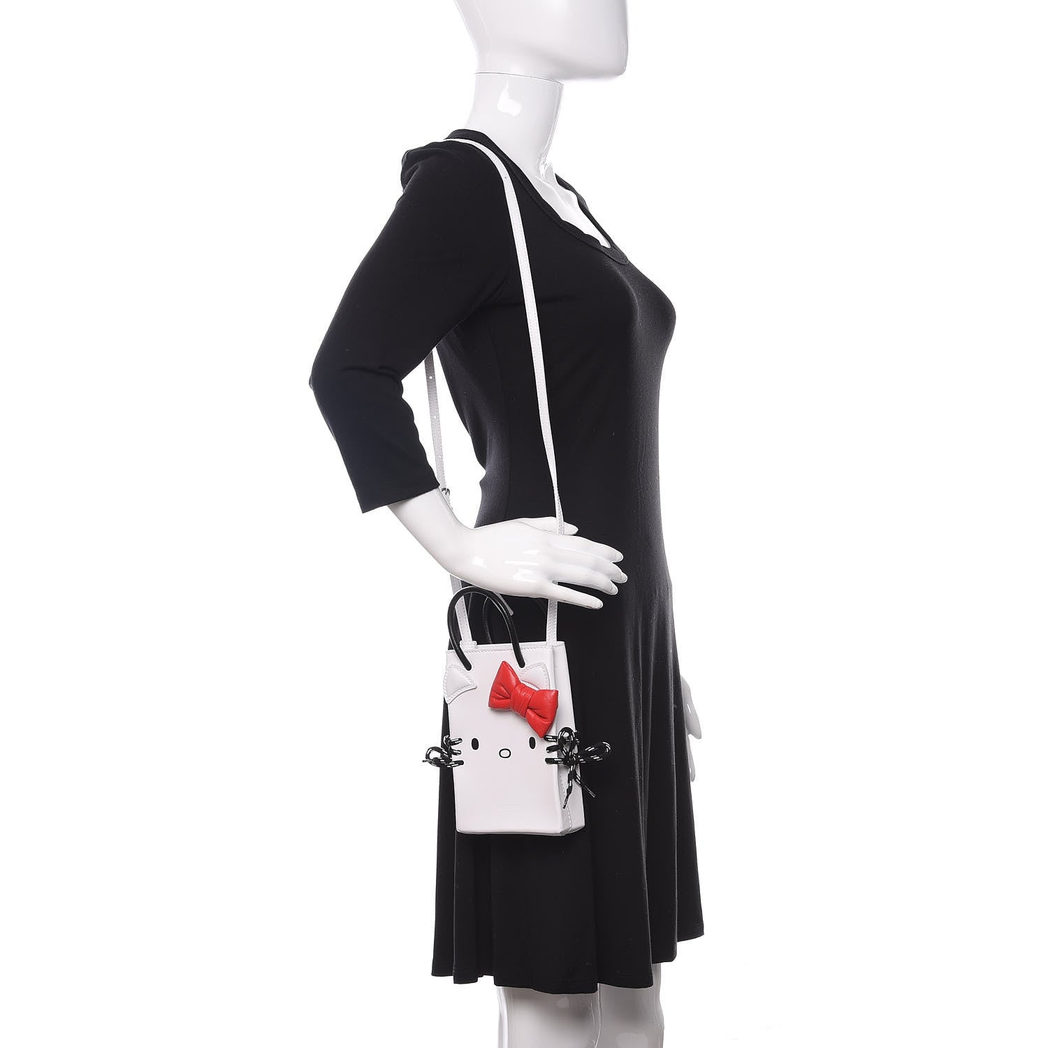 Balenciaga Calfskin Hello Kitty Phone Holder White 2 of 10