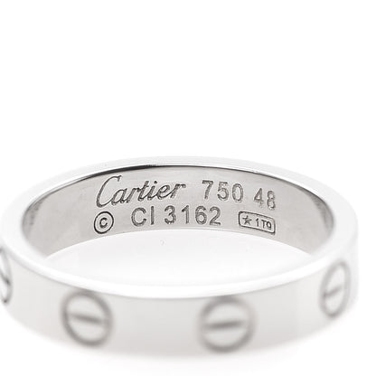 Cartier 18K White Gold 3.5mm LOVE Wedding Band Ring 48 4.5 4 of 4