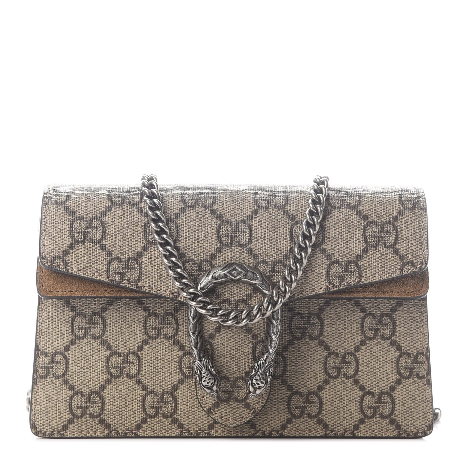 Gucci GG Supreme Monogram Super Mini Dionysus Shoulder Bag Taupe 1 of 8