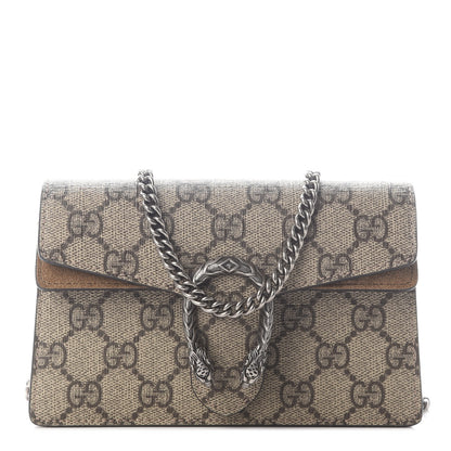 Gucci GG Supreme Monogram Super Mini Dionysus Shoulder Bag Taupe 1 of 8