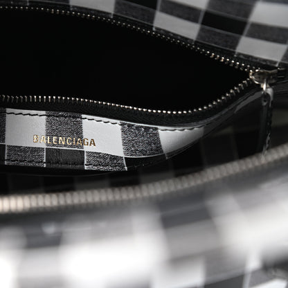 Balenciaga Calfskin Checked S Ville Top Handle Bag Black 7 of 9