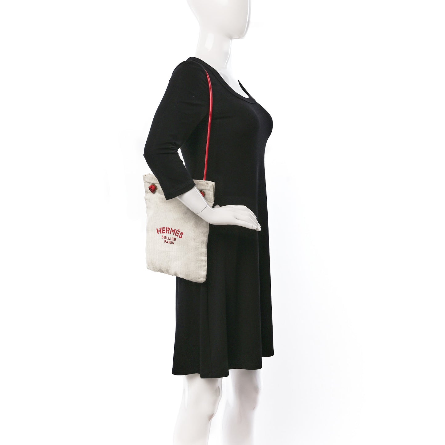 Canvas Epsom Aline Grooming Bag Red