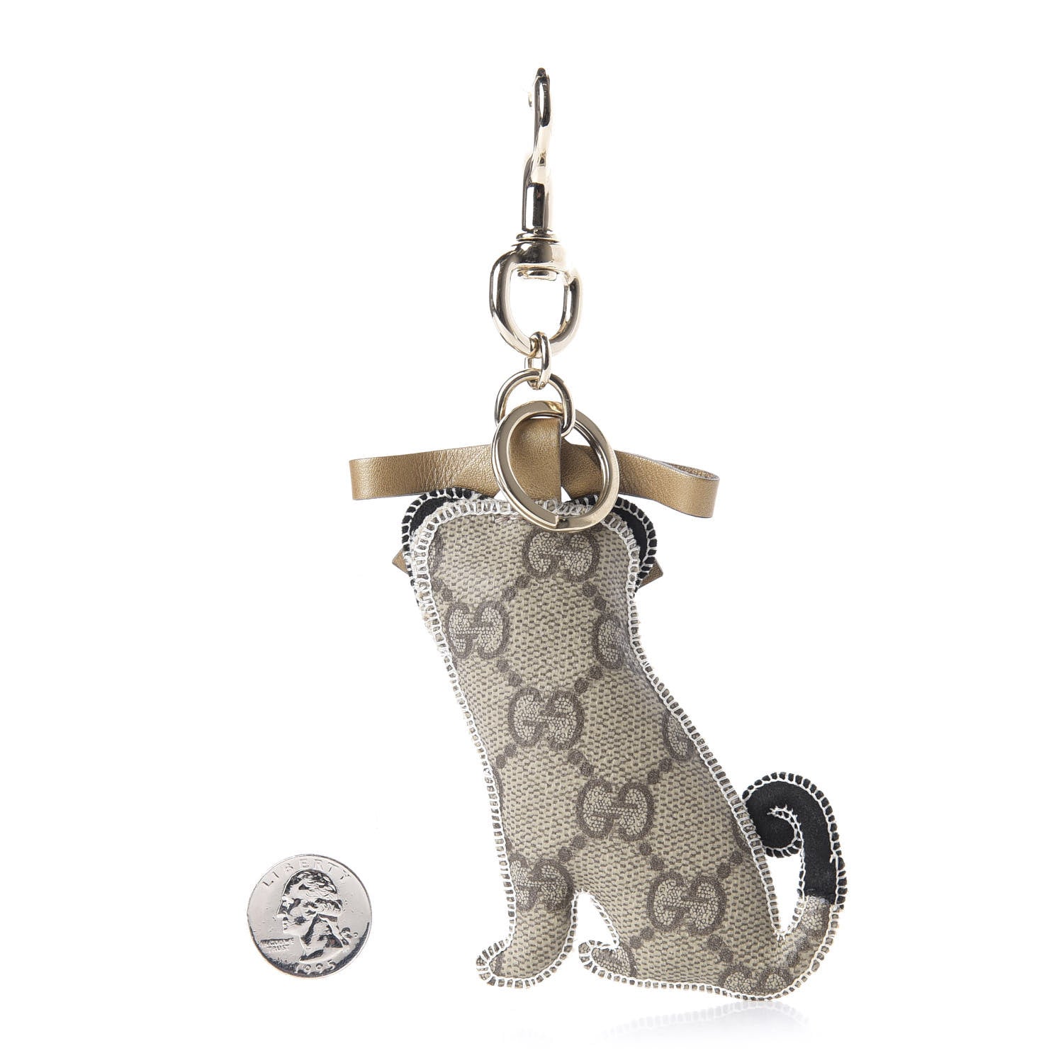 Gucci GG Supreme Monogram Oliver Pug Dog Key Charm 2 of 4