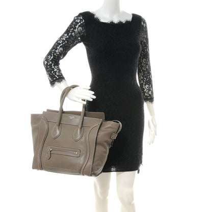 Celine Drummed Calfskin Mini Luggage Bag Souris 2 of 7