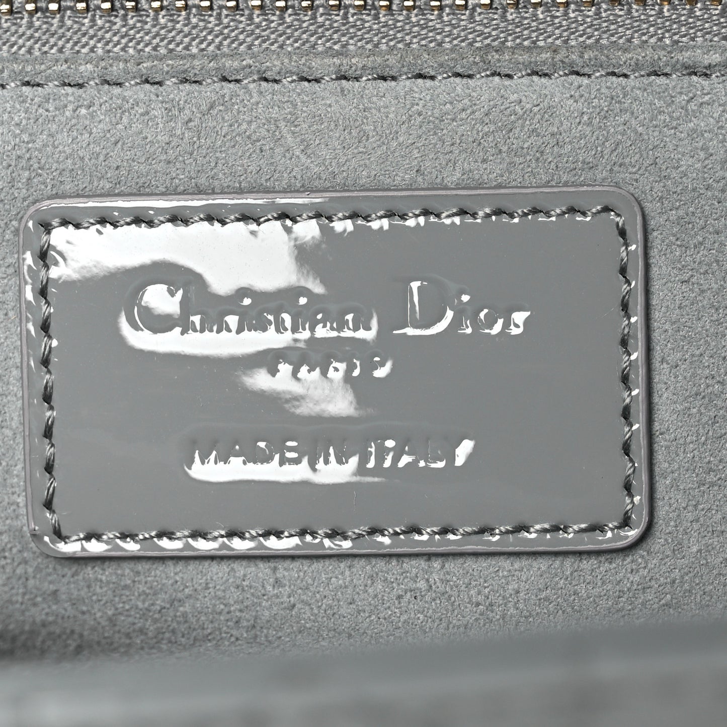 Patent Cannage Medium Lady Dior Grey