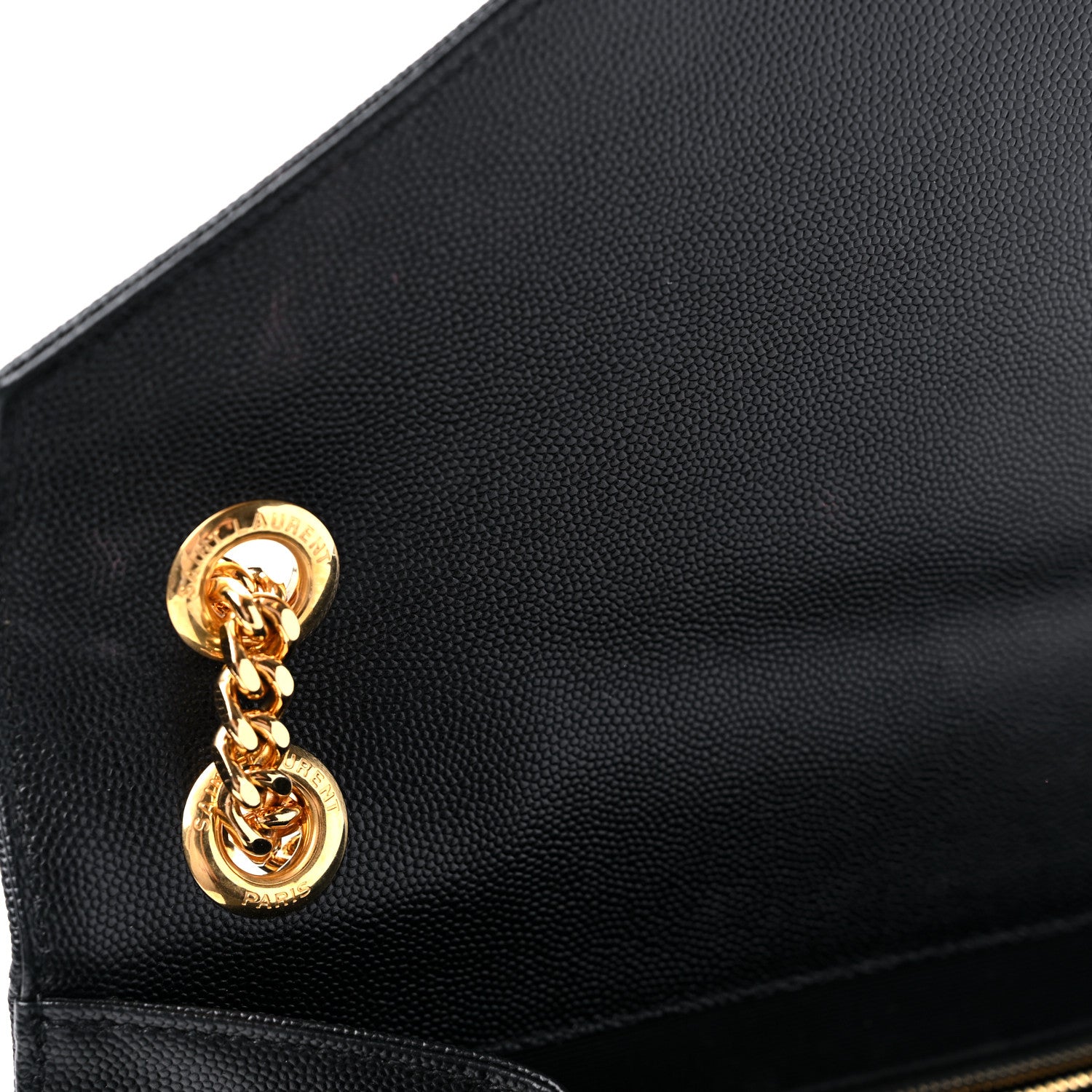 Saint Laurent Grain De Poudre Matelasse Chevron Large Monogram Satchel Black 11 of 11